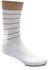 Silvio Torre Striped Mid Calf Length Socks - White & Beige