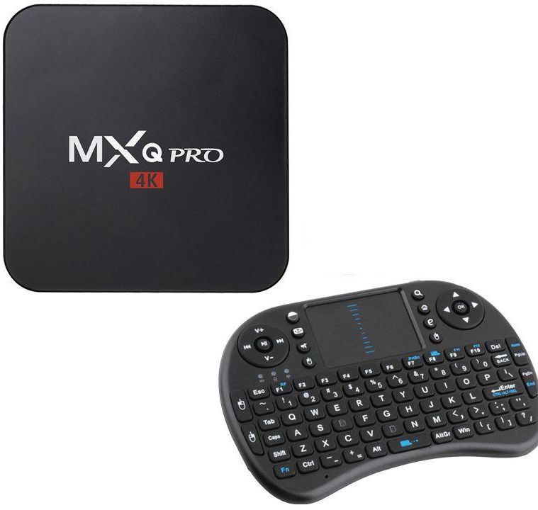 MXQ Pro Android 5.1 TV Box Black with I8 Wirelesss Touchpad Keyboard Mouse