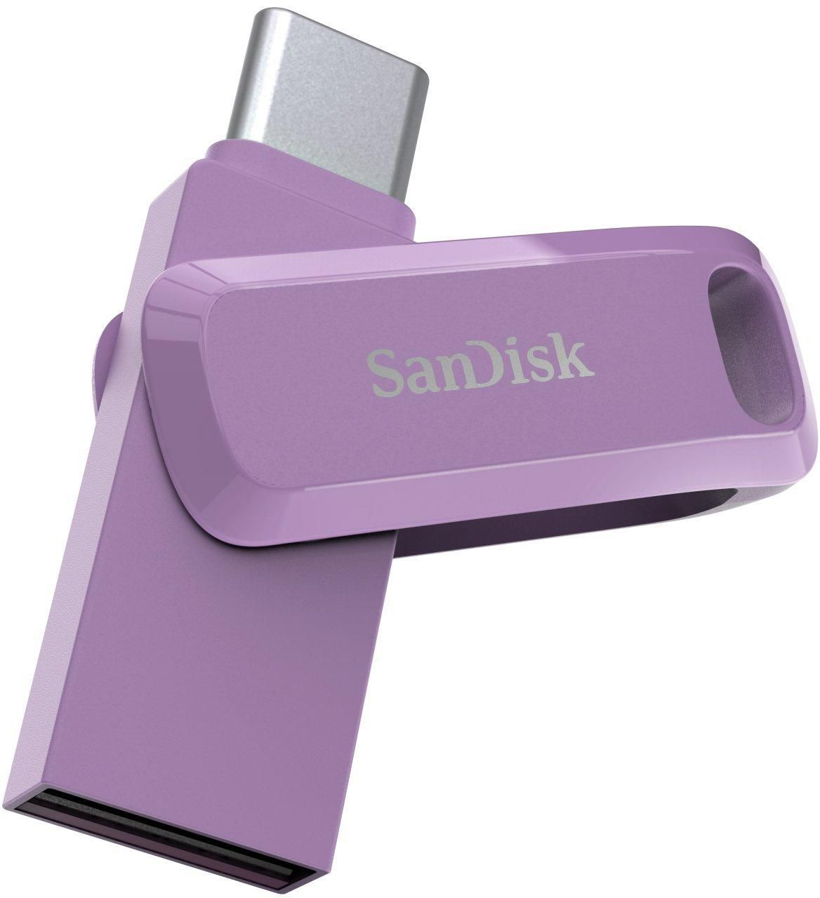 SANDISK Ultra Dual Drive Go, USB and USB-C, 128GB, Lavender