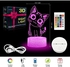اي تشوني مصباح وهمي ثلاثي الابعاد بتصميم قطة للاطفال، 16 لون لطيف على شكل قطة LED، مصباح مكتب قابل للتعتيم مع جهاز تحكم عن بعد وشاشة لمس ذكية وكيبل USB - هدايا حب القطط للنساء والفتيات المراهقات