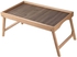 Get Rectangular Wood Serving Tray, Foldable Legs, 37×60 cm - Wooden Brown with best offers | Raneen.com