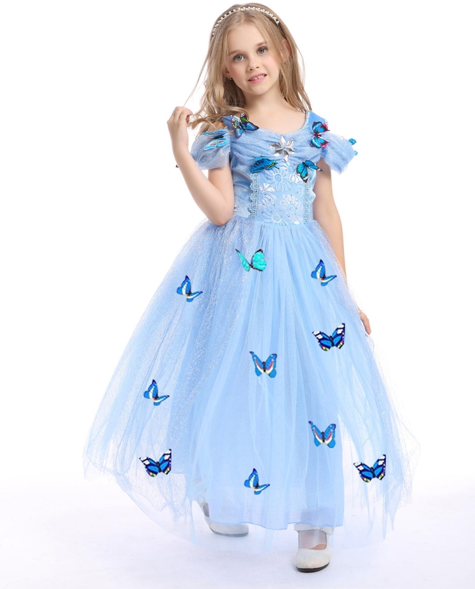 Koolkidzstore Girls Party Cosplay Princess Dress (Blue)