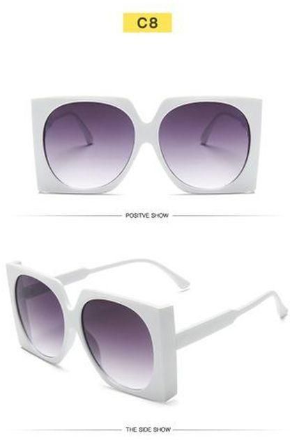 Acrylic Big Frame Sunglasses-White
