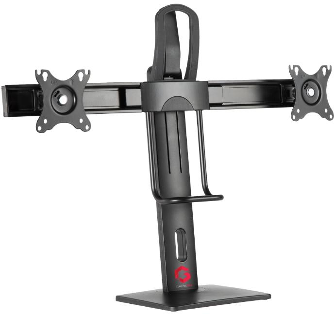 GAMEON GO 2052 Easy To Adjust Vertical Lift Dual Screens Monitor Arm Stand And Mount For Gaming And Office Use 17" 27" Each Arm Up T