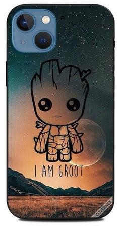 غطاء حماية واقٍ بطبعة عبارة 'I Am Groot' لهاتف أبل آيفون 13 متعدد الألوان