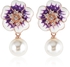 LZESHINE 18k Rose Gold Plated Pearl Made With Austrian Crystal Stud Earring Model ITL-ES0023