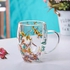 Double Wall Clear Glass Coffee Mugs with Moving Dried Flowers, Double Insulated Glass Cup for Hot Cold Drinks Cappuccino Latte Espresso Cup - 400ml