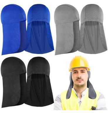 Hard Hat Helmet Liner, Neck Protector Cover, Cooling Sweat-absorbent and Breathable Skull Cap Elastic Sun Shade Cycling Running for Fishing Riding (3 Pcs)