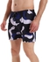 Pavone Camouflage Self Patterned Elastic Waist Swimshort With Side & Back Pockets - Navy Blue, Black & Grey
