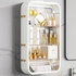 Emazoonfirst Makeup organizer, 360 degree rotating cosmetic storage display case new large, fits jewelry,makeup brushes, lipsticks and more, clear transparent multi color (white big)