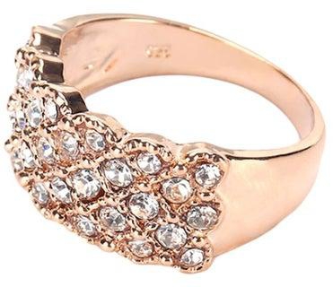 Rose Gold Plated Crystal Studded Ring