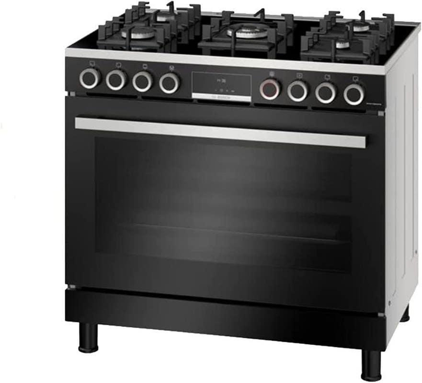 Get Bosch Hjy5G7V69S Gas Cooker, 5 Burners, 90 X 60 Cm, Series 8 - Black Silver with best offers | Raneen.com