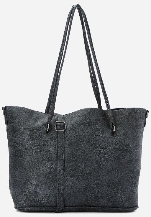 Varna Leather Tote Bag - Black