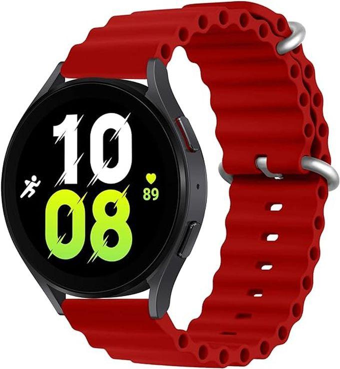 Ocean Silicone Band 22mm Compatible With Huawei Watch /GT2 / GT2 PRO / GT Runner / GT3 / GT3 Pro / GT4 / GT4 Pro / GT1 Size 46mm, By TenTech – Red