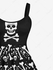 Plus Size Skulls Bone Print Halloween Tank Dress - 6x