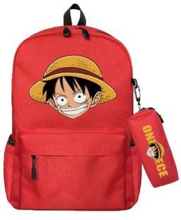 One Piece Anime Backpack 2pcs/set Student 15 Inch Bagpack 3D Print Luffy School bag for Boys Zipper Bookbag Travel Bag