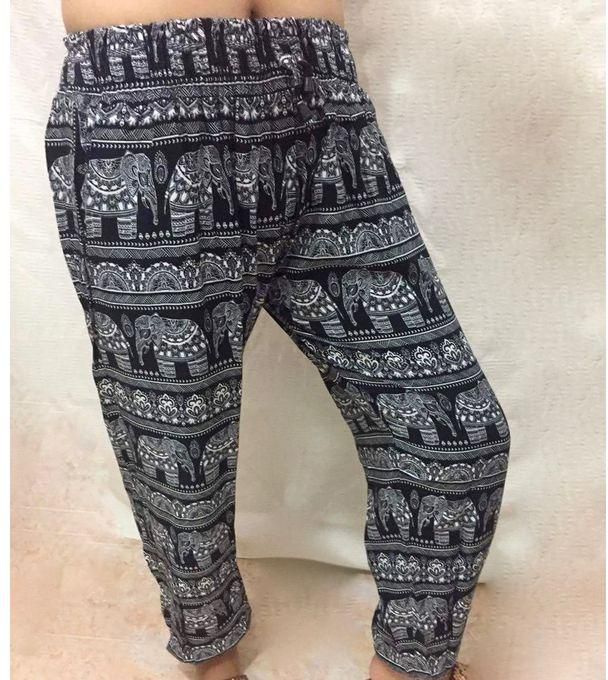 Generic Patterned Straight Pants - Black & White
