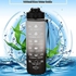 Vdones Sport Water Bottle with Straw 32OZ Water Bottle with Time Marker 1L Gym Water Bottles Easy Open Push Flip Top Lid Leak Proof BPA Free