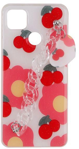 Xiaomi Redmi 10A / 9C -Special Printed Silicone Cover With Glitter And Clear Chain