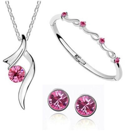 Austrian Crystal Womens Fashion Necklace, Bangle and EarringSet (MM0106)