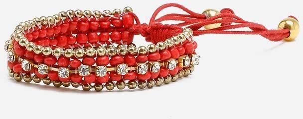 Style Europe Indian-Style Bracelet - Coral & Gold