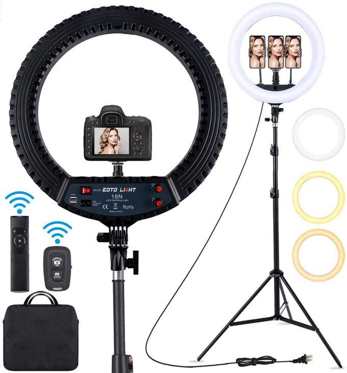 18 Inches Rechargeable LED Ring Light With Stand
