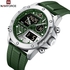 Stylish Green Rubber Strap Men's Wrist Watch