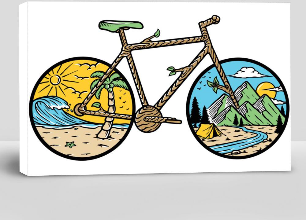 Nature Bike Hand Drawn Illustration