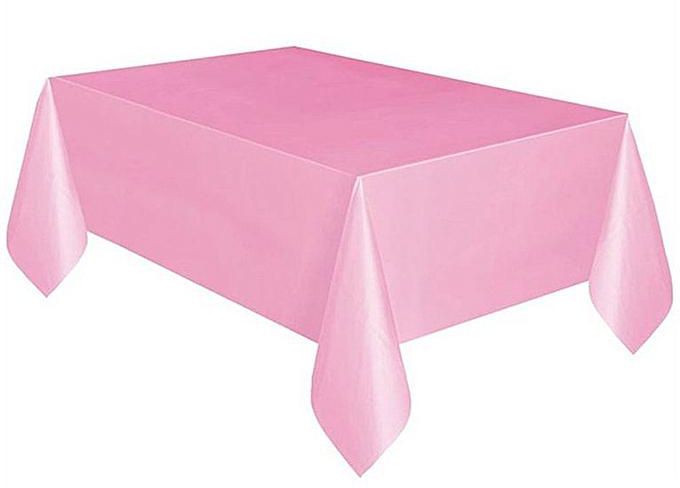 Generic Home-Disposable Tablecloth Rectangle Table Cover Party Decoration Table Cloth Pink