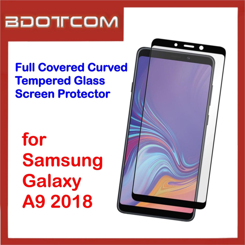 Bdotcom Full Covered Tempered Glass Screen Protector for Samsung A9 2018 (Black)