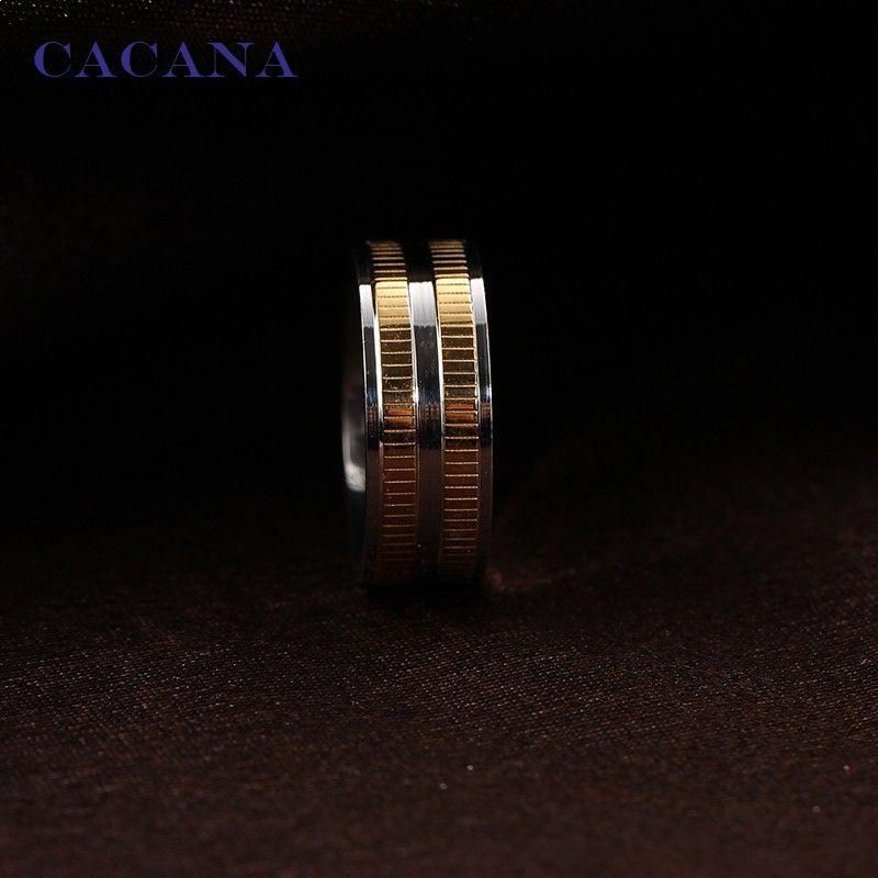 Rings Unisex 925 silver decorated with two lines Gold Sponsors (size 10) NO.R89