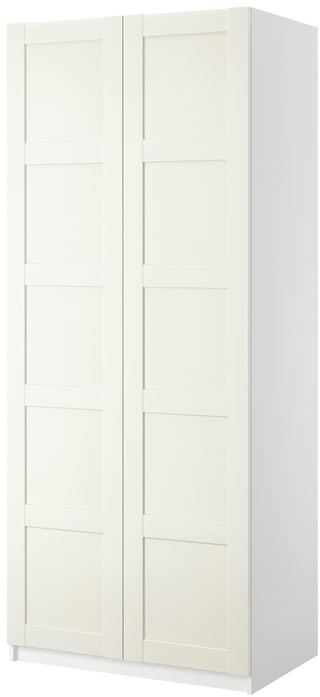 PAX / BERGSBO Wardrobe with 2 doors - white/white 100x60x236 cm