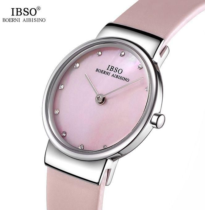Ibso 2279L-Pink Genuine Leather Women Dress Watch