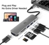 يوجرين محور 6 في 1 USB C B3 BIGTHREE متعدد المنافذ Type C إلى HDMI محطة USB-C مع 4K HDMI، فتحة قارئ بطاقة SD TF، ثلاث منافذ USB 3.0 متوافقة مع غراي MacBook Pro/Air