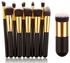 11 Pieces Black & Gold Make Up Brush Set