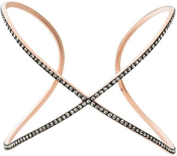 Michael Kors Women's Stainless Steel Rose Gold Criss Cross Cuff Bracelet - MKJ4364791