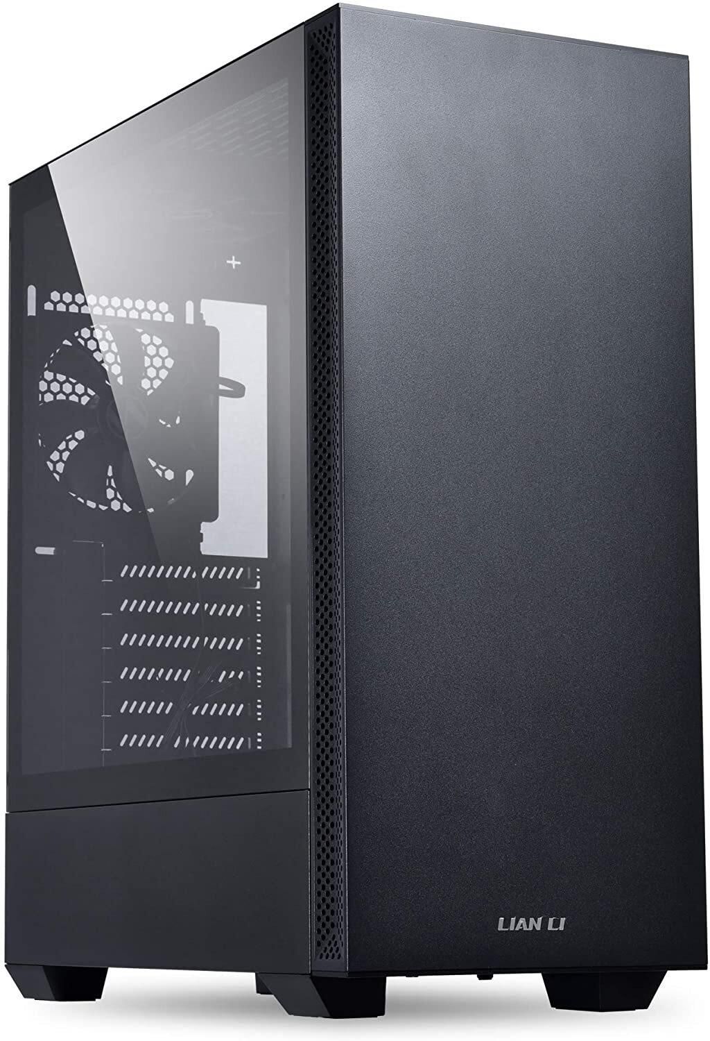 Lian Li Mid-Tower Chassis ATX Computer Case PC Gaming Case W/Tempered Glass Side Panel, Water-Cooling Ready, Side Ventilation And 2X120mm Fan Pre-Installed (Lancool 205, Black)