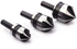 Generic 3PC COUNTERSINK BIT COUNTER SINK DRILLING TIMBER WOOD SCREW HAND OR POWER TOOLS - Balck + Silver