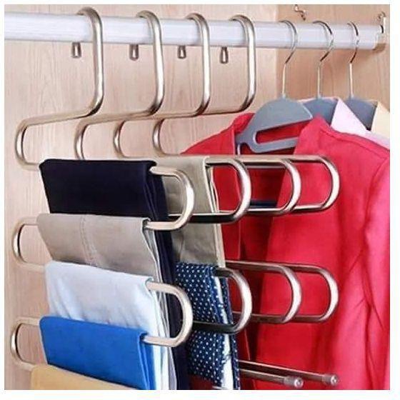Fashion S Type 5-layer Stainless Steel Trouser Hanger