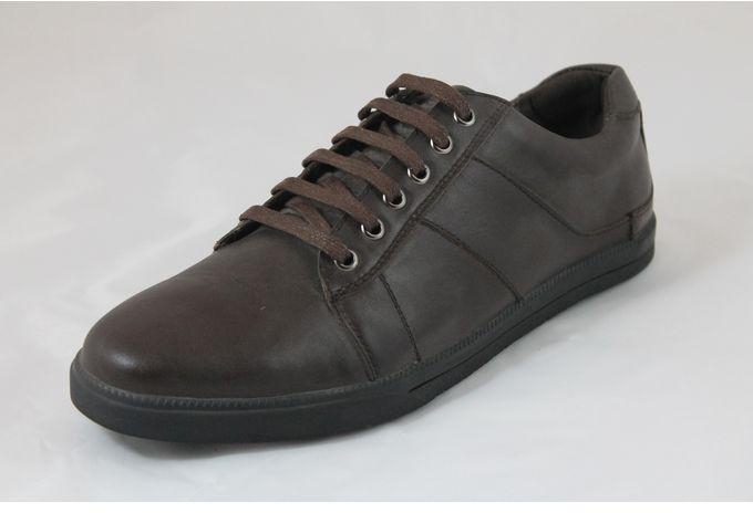 Shoebox Leather Fashionable Shoes - Dark Brown