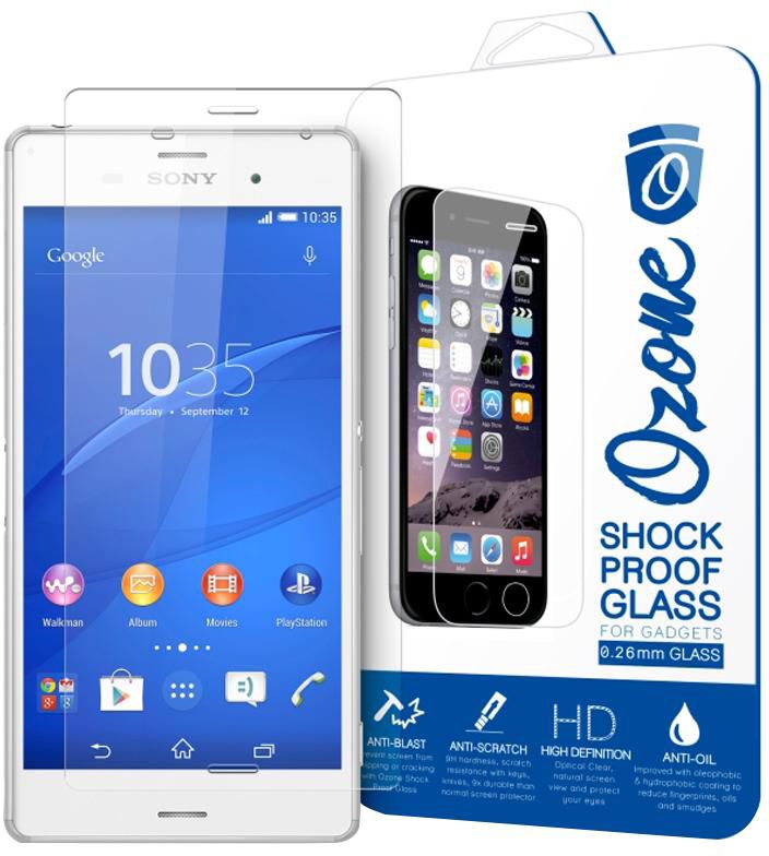 Ozone Tempered Glass Screen Protector for Sony Xperia Z3 - XPZ3-O-SP6, Transparent