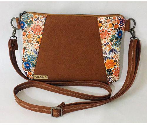 Patch Bags Leather Flower Cross Body Bag - Brown