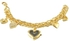 Charles Delon Women's Heart Dial Charm Bracelet Golden Black Dial Watch 5513/142