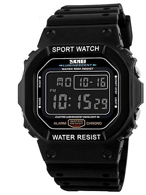 Generic 1134 Men LED Digital Watch Waterproof Fashion Outdoor Sport Wristwatches - Black