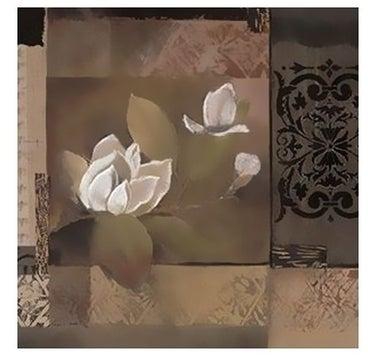 Decorative Wall Poster White/Brown/Grey 32x32centimeter