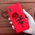 Women Beauty Creative Fashion Lady Style PU Leather Case New Embroidery Rose Mobile Phone Shell for iPhone X Red,PA4126R-5,5,Red