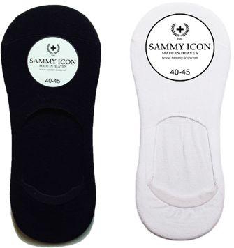 Sammy Icon Socks, unisex, size 40-45, 2-pack, Black/White, no show, non-slip.