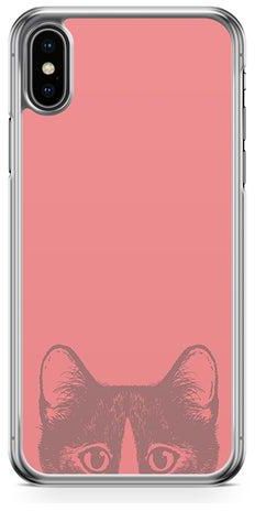 Transparent Edge Protective Case Cover For Apple iPhone XS Animal Love Cat