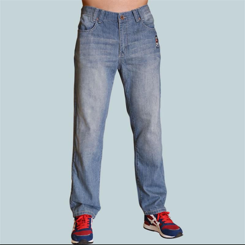 201New Men baggy Jeans Denim Hiphop Pants Sport Casual Loose Jeans Trousers Big Size 30-46 Sky Blue 30