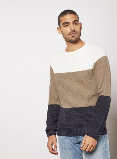 Colourblock Sweater Brown